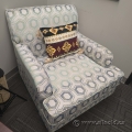 White Patterned Accent Sofa Armchair